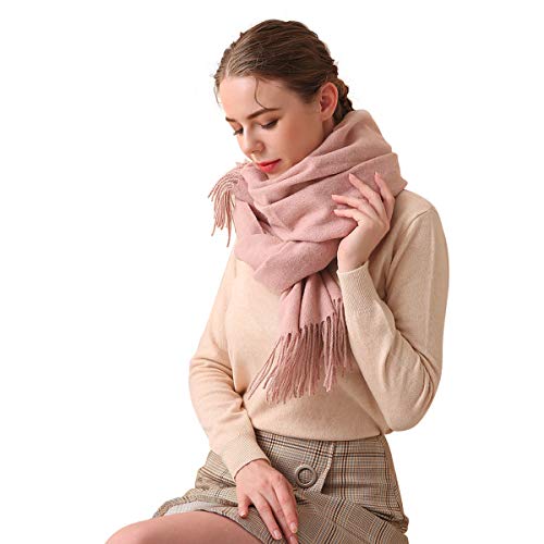 Winter Premium Plain Cashmere Scarf For Women Pashmina Tassel Soft Wool Long And Thickened Shawl Wrap3