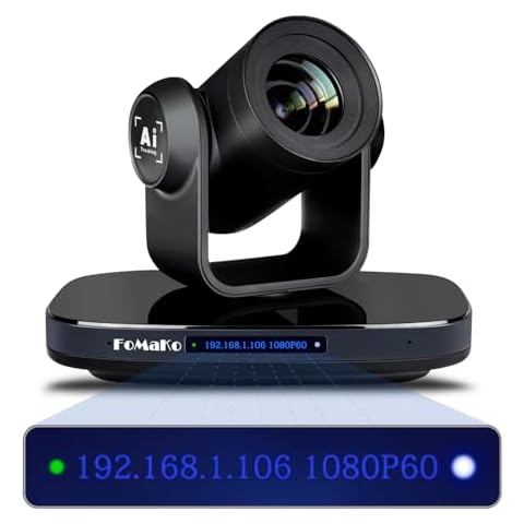 FoMaKo PTZ Camera HDMI 1080P60 AI Auto-Tracking PTZ Camera 20X Optical Zoom, USB3.0 Type-C 3G-SDI HDMI PTZ Camera for Church Worship Education Conference Events, K20 Cover