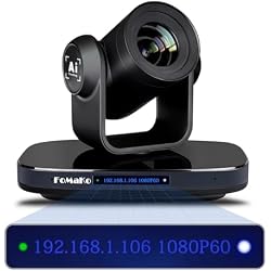 FoMaKo PTZ Camera 20X Optical Zoom, 1080P 60fps AI Auto-Tracking & Framing, USB3.0 3G-SDI HDMI PoE+, LCD IP Display for Live Streaming Church Worship, Conference Room & Education, NDI Upgradeable K20