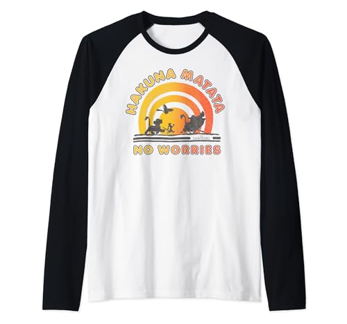 T-shirt Le Roi Lion Hakuna Matata raglan baseball Disney vêtement graphique coucher de soleil
