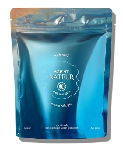 Agent Nateur - Holi (Mane) Hair Skin Nails Collagen + Pearl Powder Supplement | Vegan Non-Toxic Clean Skincare (10.6 oz | 300 g)