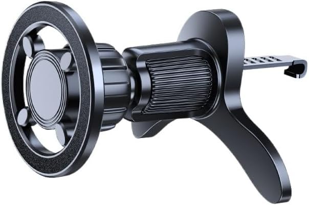 Image of AeroMag AC Magnetic Car Mount Phone Holder, Compatible with MagSafe, Apple Air Vent Mount with N52 Magnets, 360 Rotation, Metal Hook Clip & Iron Ring for iPhone 18 /17 /16 /15 /14 /13 & All Phones