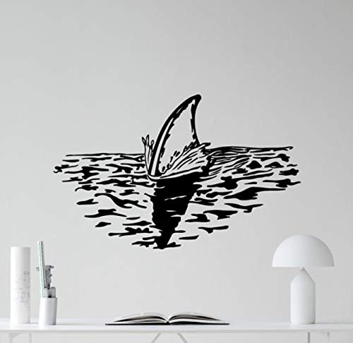 Animal Series Shark Fin Ablove The Ocean Water Sea Animals Vinyl Wall Decals Home Living Room Art Decor Removable Mural 56X56Cm