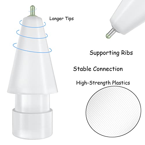 Upgraded Pencil Tips fits for Apple 2nd 1st Gen USB-C Version iPad Pro Pencil,0.78mm No Wear Out Fine Point Precise Control Apple Pen Tip, Write Like A Real Pen,White - Image 3