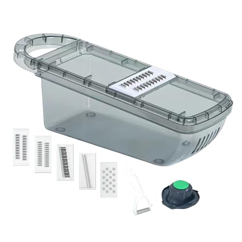 Rotolamento vegetale manuale - Affettatrice di verdure 5x10cm, tagliapatate, grattugia con contenitore di stoccaggio | Gadget da cucina per patate cipolle CUCUBBER