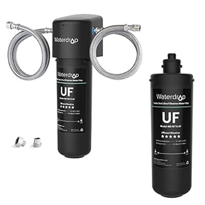 Waterdrop 10UA-UF 0.01 ?m Ultra Filtration Under Sink Water Filter for Baçt?ria Reduction, 8K Gallons, Direct Connect to Kitchen Faucet, with RF10-UF Replacement Filter for 10UA/10UA-UF/10UB/10UB-UF