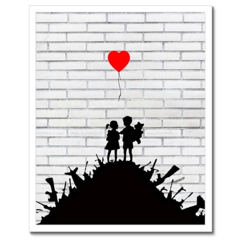 Banksy Stack of Weapons affiche déco murale chambre ado cadre noir 40x50