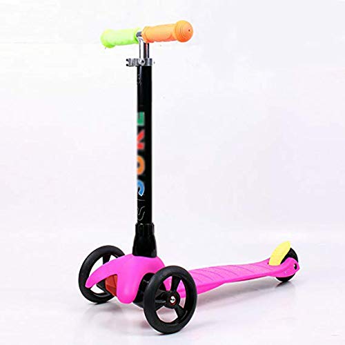 TYXHZL Scooter al Aire Libre Vespa de Retroceso Plegable para niños Tres Rondas Scooters de bebé Altura Ajustable de balancín de Lujo Rompecabezas Juguete de aleación de Aluminio Walker,B