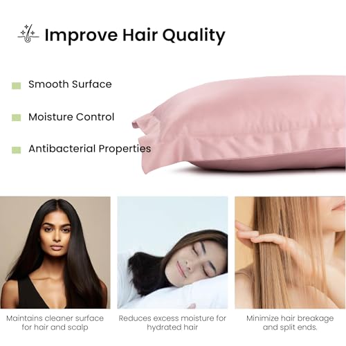Image of Mush Bamboo Solid Pillow Cover Set of 2|400 TC|100% Bamboo Pillow Cover for Hair&Skin|Breathable,Silky Soft&Envelope Pillowcases for Hot Sleepers&Night Sweats|17 inchX 27 inch (Lavender Haze,King)