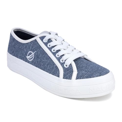 Nautica Women's Platform Sneakers – Stylish Low-Top Lace-Up Casual Shoes