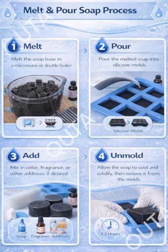 Image of Activated Charcoal Glycerin Soap Base 950 g - Detox Melt & Pour Base for DIY Soap Making, Deep Cleansing Formula, SLS Free, Paraben Free, Alcohol Free