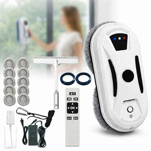 Image of Furryking 2026 New Automatic Window Cleaning Robot: Window Cleaner Robot Inside/Outside with 2800Pa Suction, Edge Detection & Anti-Drop Protection - Remote Control for Glass Mirror Washing