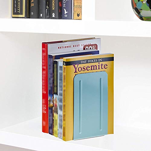 Acrimet Metal Bookends, Non-Skid Book Stand for Shelves, Heavy Duty Book Stopper, 17,5 cm H x 10 cm W x 11,5 cm D, Green, 1 Pair