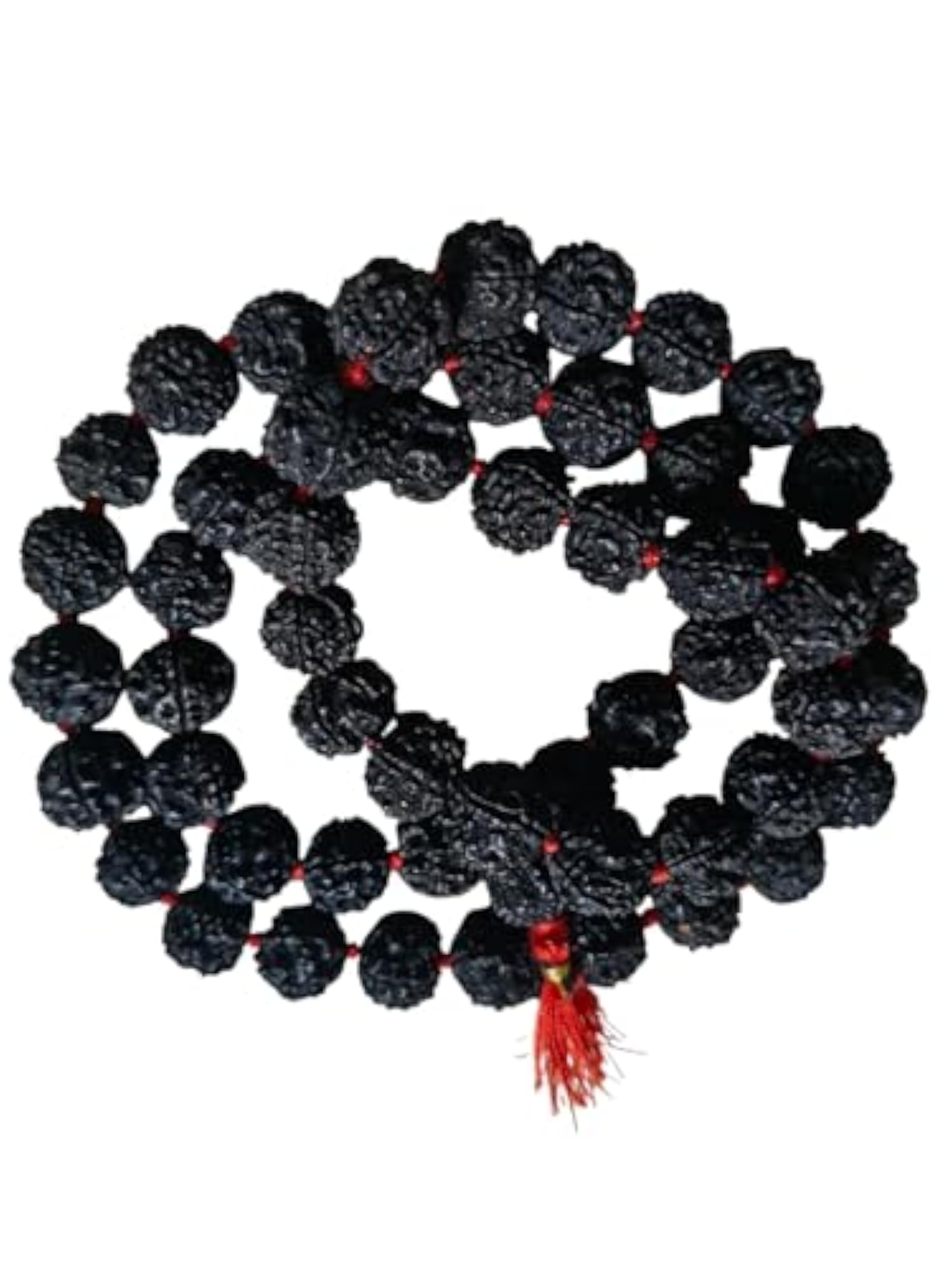 Original Rudraksha Mala with Red Knot & Tassel