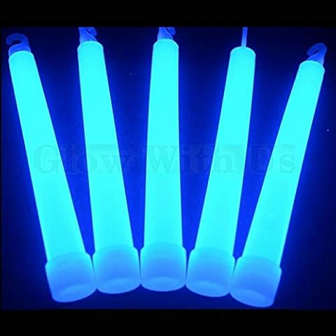 Glow With Us Glow Sticks Bulk Wholesale, 200 6” Industrial Grade Blue Light Sticks+200 Free Glow Bracelets! Bright Color, Glow 12-14 Hrs, Safety Glow Stick with 3-Year Shelf Life, Brand Cover