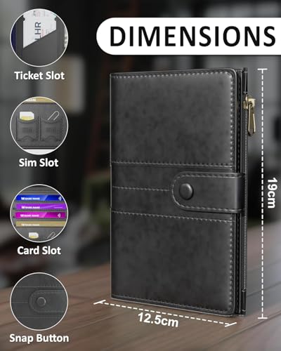 Image of FEDUS Premium Passport Holder for Men, Passport Holder for Women Passport Cover Case Wallet with Card Holder, RFID Protected Travel Accessories Organiser, Faux Leather