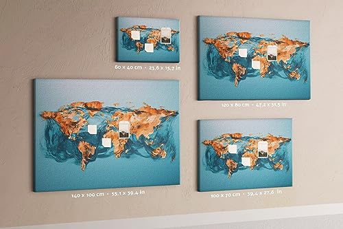 Tableau en liège horizontal 100x70 cm avec motif carte du monde pour vos documents - 6