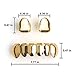 Gold Grillz Mouth Teeth 24K Plated Gold Custom Fit Top & Bottom Set Caps Grillz For Women Gift + Extra Molding Bars + Microfiber Cloth