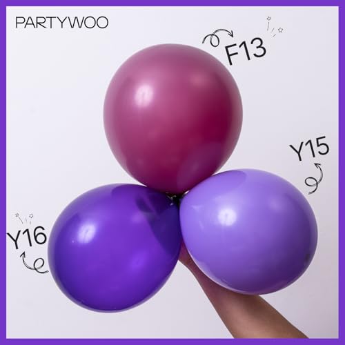 Image of PartyWoo Dark Purple Star Balloons 110pcs Different Sizes 18 12 10 5 Inch Pack 22 Inch Purple Spike Star Explosion Foil Mylar Balloon Arch Kit for Birthday Wedding Party Decorations Purple-Y16