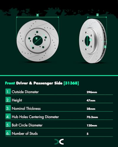 Image of SCITOO Front 11.65 inch Rear 12.32 inch Brake Pads and Rotors Kits Brakes Kit | Fit For Honda Odyssey 2005 2006 2007 2008 2009 2010 Replacement:D1088-7993;D1521-7994;31369;31368