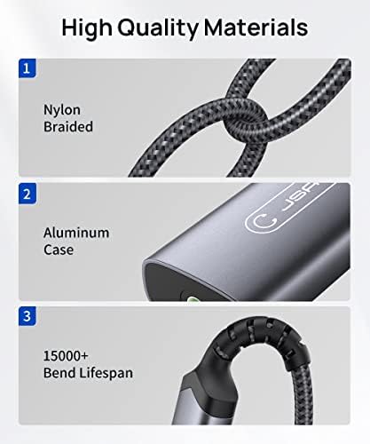 USB C Headphone Adapter and Charger, JSAUX 2-in-1 Type USB C to 3.5mm audio Adapter with PD 30W Fast Charging for Samsung S21/S20/S20+/Note 20/Note10,Huawei P40/P30/P20/Mate30,iPad Pro/Air-Grey