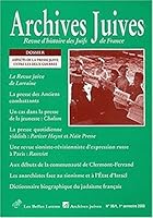 Archives Juives N36/1: Aspects de la Presse Juive Entre Les Deux Guerres 2251694137 Book Cover
