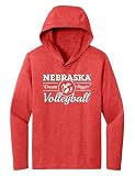 CornBorn Nebraska Huskers Volleyball Dream Bigger Long Sleeve Hooded Shirt - Red - Large