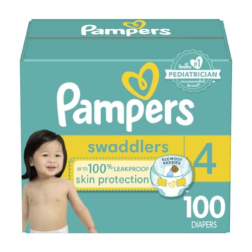 Image of Pampers Swaddlers Diapers - Size 4, 100 Count, Ultra Soft Disposable Baby Diapers