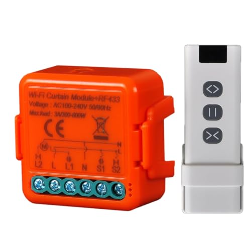Anvek Interruptor de persianas RF, mando a distancia para persianas eléctricas, funciona control App Smart Life, módulo control inalámbrico para persianas enrollables, relé 300 W (1)