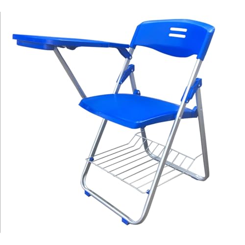 Chaise formation pliable bleue avec table et filet de rangement - 2