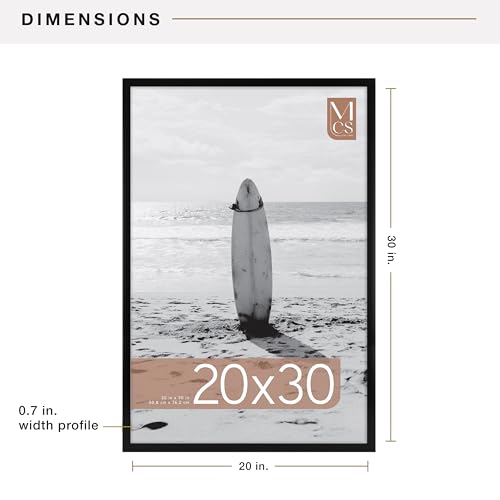 Image of MCS Foundation 20x30 Poster Frame Traditional Black, Vertical & Horizontal Wall Hanging Large Picture Frame for Photos, Posters & Art Prints (1-Pack)