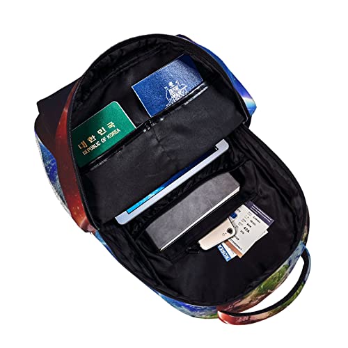 Sac d'école Space Planet Earth grande capacité noir avec port USB