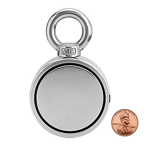 image for Uolor Double Side Round Neodymium Fishing Magnet, Combined 660 LBS Pul