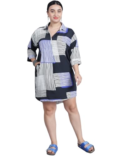 Image of Women's Shirt Collar & 3 /4th Sleeves Printed Long Top