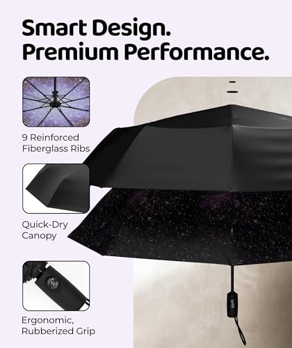 Image of Repel Windproof Travel Umbrella - Compact & Withstands Winds up to 100MPH , Strongest Premium Auto Folding Umbrella for Rain and Sun - Durable, Light & Portable for Women & Men , Fits Backpack & Cars