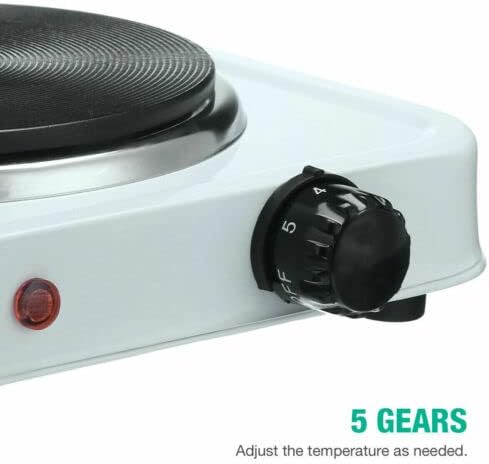 STOREX Electric Hot Plate Single Portable Kitchen Table Top Cooker Hob Hot Plates Stove 1500W White New (Single Hot Plate)