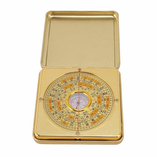 Brújula Feng Shui Luo Pan de hierro con tapa plegable miniatura 1