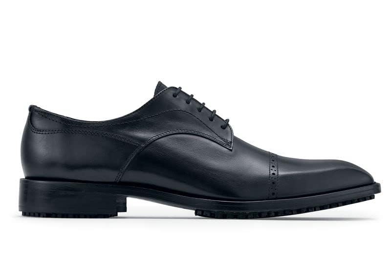MOZO Portuguese Leather Collection Men's Slip-Resistant Oxfords - Dressy Non-Slip Restaurant Shoes for Men in Food Service - Stanton