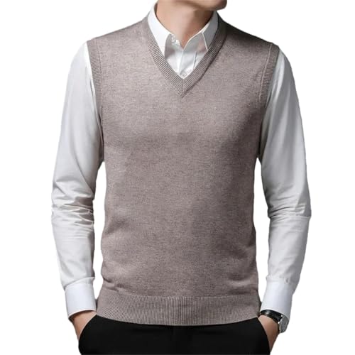 Dcvmvmn Men's Cashmere Sweater Vest V-Neck Sweater Large Size Knitted Vest