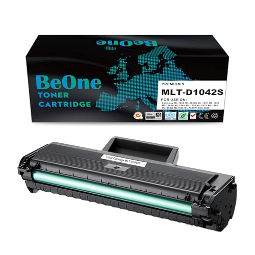 BeOne Compatible con MLT D1042S MLT D1042S Cartucho de Tóner Compatible con Impresora Samsung ML 1660 ML 1665 ML 1666 ML 1670 ML 1672 ML 1675 ML 1860 ML 1865 SCX 3000 SCX 3200 SCX 3205 (1 Negro)