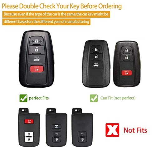 Ft-Bh For Toyota Key Fob Cover, Soft Tpu, Gold Keychains, Car Key Case Protection For 2018-2023 Camry Rav4 Highlander Avalon C-Hr Prius Corolla Gt86 White #TOP1