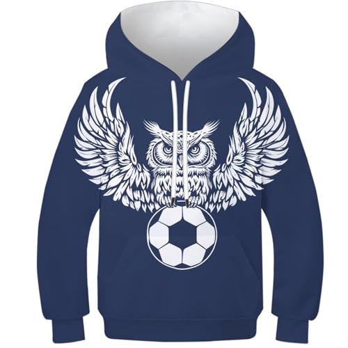 Sweat à capuche football pour enfants de 13 à 15 ans avec motif imprimé 3D
