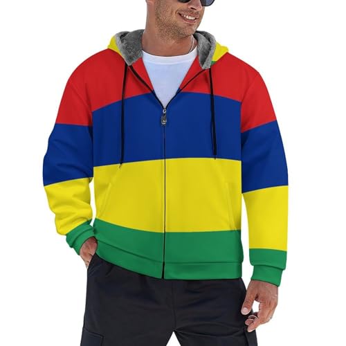 Hoodie zippé motif Maurice pour le quotidien, veste chaude unisexe pour vos sorties d'hiver