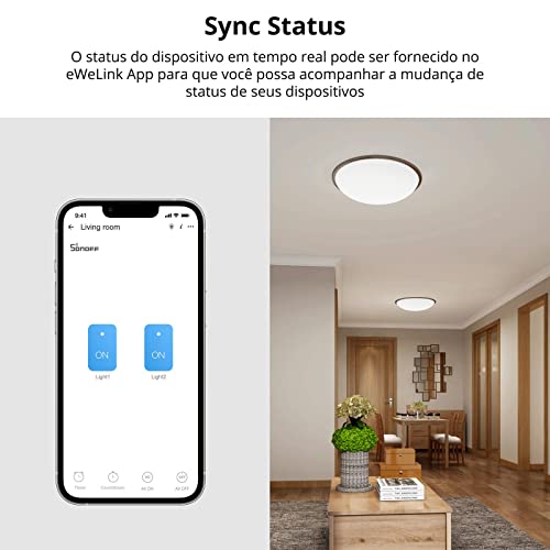 Interruptor Inteligente SONOFF, TX T0 2C Interruptor Touch Inteligente, Painel de Vidro Temperado, T
