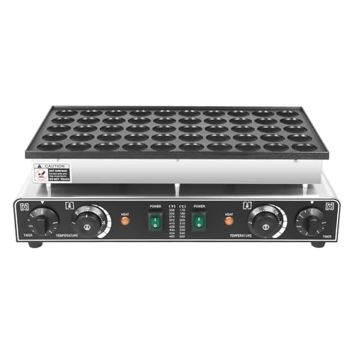 Máquina eléctrica para Hacer panqueques, 50 cavidades, Temporizador Inteligente y Control de Temperatura, máquina Antiadherente para Hacer wafles de 2000 W, máquina Comercial para,