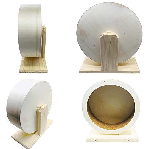 Allazone Hamster Wooden Running Wheel, Wooden Small Pets Exercise Wheel, Running Spinner Wheel Play Toy for Rat Gerbil Mice Chinchillas Hedgehogs Guinea Pigs, S by Allazone - Image 4