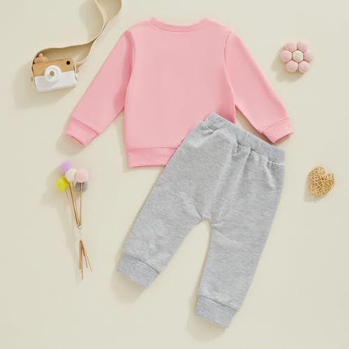 Big Sister Little Sister Matching Outfit Toddler Girl Long Sleeve Sweatshirt Top Pants 2Pcs Fall Clothes Set3