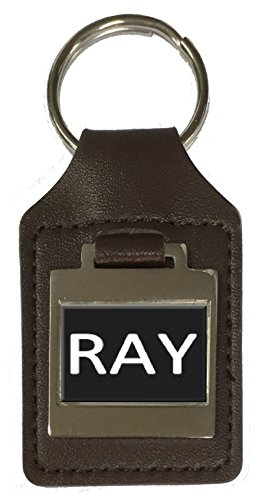 Porte-clés en cuir personnalisé anniversaire nom gravé modèle Ray