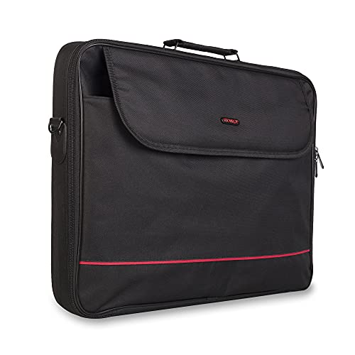 MONRAY PASSENGER PLUS - Maletín de Nylon Negro para Portátil de hasta 18" con Compartimento Acolchado, Estilo Elegante y Organización Eficiente, Espacio adicional para accesorios, correa ajustable - imagen 3