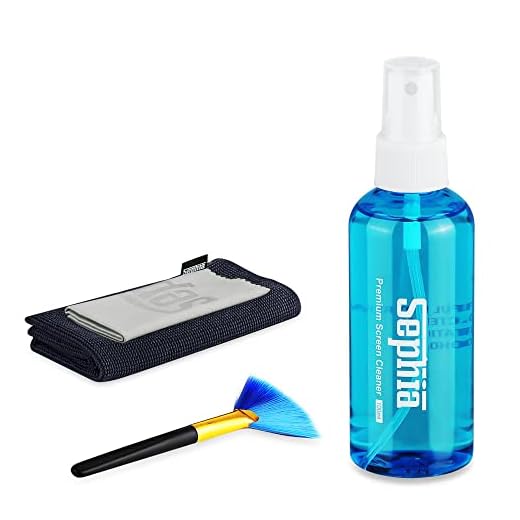 Sephia Screen Cleaner Spray and Cleaning Kit with Microfibre Cloth, Dust Brush for TV, Computer, Laptop, iPad, TV, Tablet, Phone and More 100ml